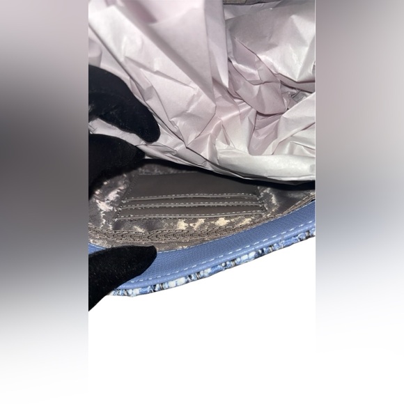 NWT Karl Lagerfeld Blue & White Quilted Shoulder Bag - Picture 5 of 6